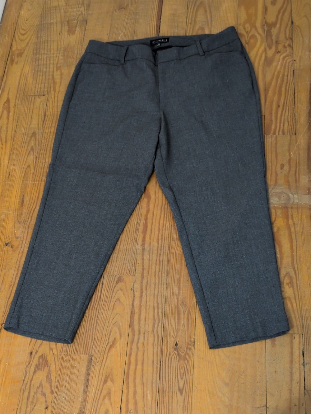 Eloquii Charcoal Straight Leg Trousers